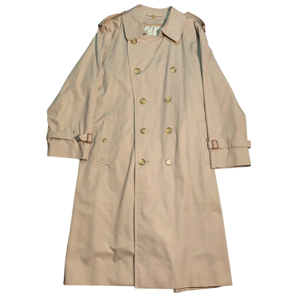Vintage BURBERRYS' Trench Coat London Nova Check Mens 42R England Wool Liner